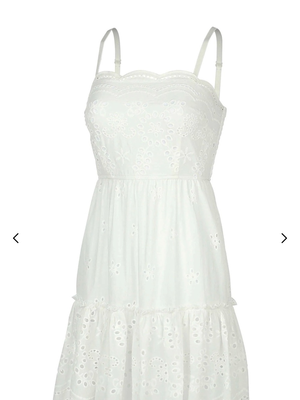VENUS Cream Smocked Eyelet Top